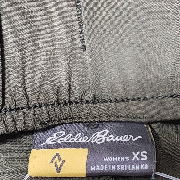 Eddie Bauer Travex Olive Green Stretch Knit High Rise Drawstring Capri - Picture 5 of 6